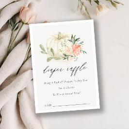 Tarjeta De Recepción Calabaza Rubor Floral Dipper Raffle Baby Shower