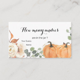 Tarjeta De Recepción Calabaza Rusa Boho Floral adivina cuántos undios