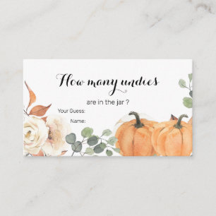 Tarjeta De Recepción Calabaza Rusa Boho Floral adivina cuántos undios