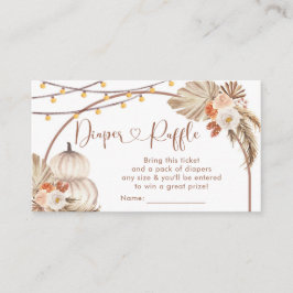 Tarjeta De Recepción Calabaza Rustica Boho cae al amor Diaper Raffle