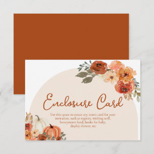 Tarjeta De Recepción Calabaza Rustica Caída Otoño Floral Bridal Shower