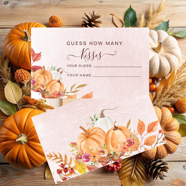Tarjeta De Recepción Calabaza Rustica de Caída Cuántos Besos de juego d (Subido por el creador)