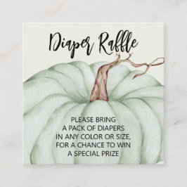 Tarjeta De Recepción Calabaza verde Baby Shower Diaper Raffle