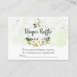 Tarjeta De Recepción Calabaza verde oro Baby Shower Diaper Raffle