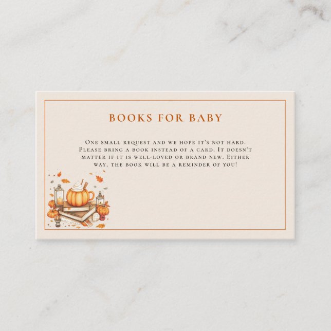 Tarjeta De Recepción Calabaza y especias y todo lo bueno de Baby Shower (Anverso)