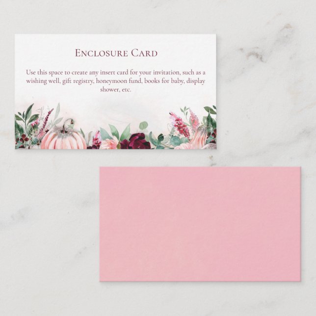 Tarjeta De Recepción Calabazas de otoño (Anverso / Reverso)