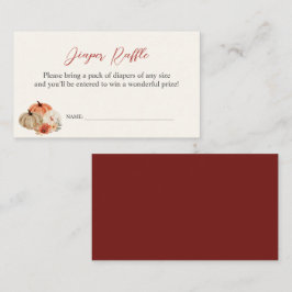 Tarjeta De Recepción Calabazas otoñales Flores Diaper Raffle