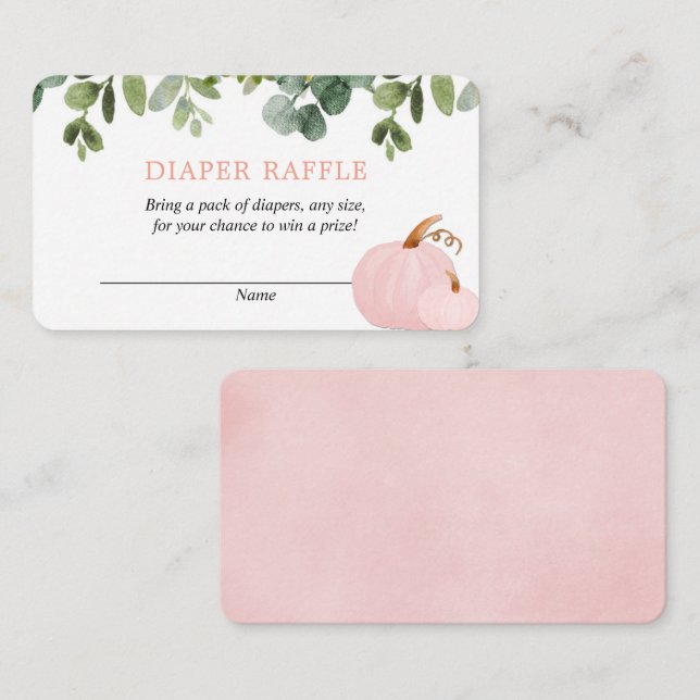 Tarjeta De Recepción Calabazas rosadas caen naipes de agua para pañales (Anverso / Reverso)