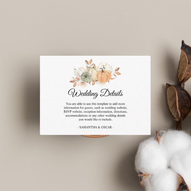 Tarjeta De Recepción Calabazas y flores acuáticas de otoño (Subido por el creador)