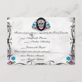 Tarjeta de Recepción Calaveras Sugar Skull & Flour