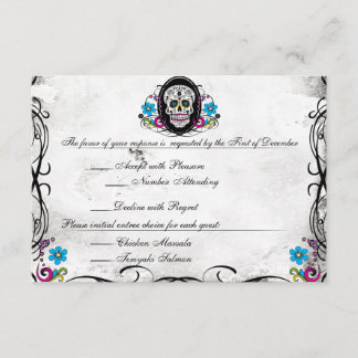 Tarjeta de Recepción Calaveras Sugar Skull & Flour