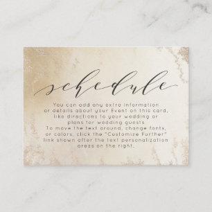 Tarjeta De Recepción Calendario de Boda de Relieve metalizado de Oro Am