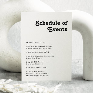 Tarjeta De Recepción Calendario de eventos moderno de fletamento retro