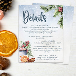 Tarjeta De Recepción Cálido Boda caliente de invierno