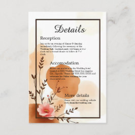 Tarjeta De Recepción Cálido otoño botánico florals