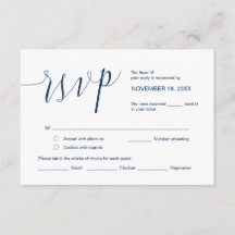 Caligrafía boda, guión azul simple de la marina, R