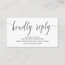 Caligrafía boda, negro, cena en línea RSVP