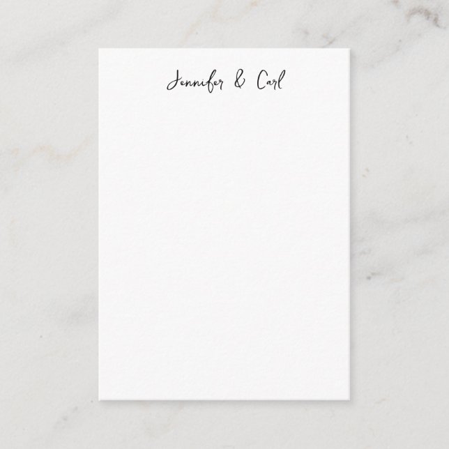 Tarjeta De Recepción Caligrafía clásica profesional de placa Minimalist (Anverso)