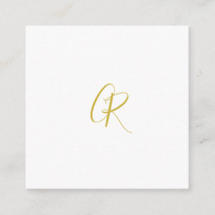 Tarjeta De Recepción Caligrafía Color Dorado Monograma Moderno Minimali