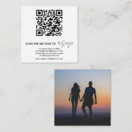 Tarjeta De Recepción Caligrafía de código QR boda fotográfico RSVP