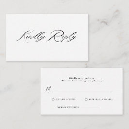 Tarjeta De Recepción Caligrafía de guión romántico QR Boda de código RS