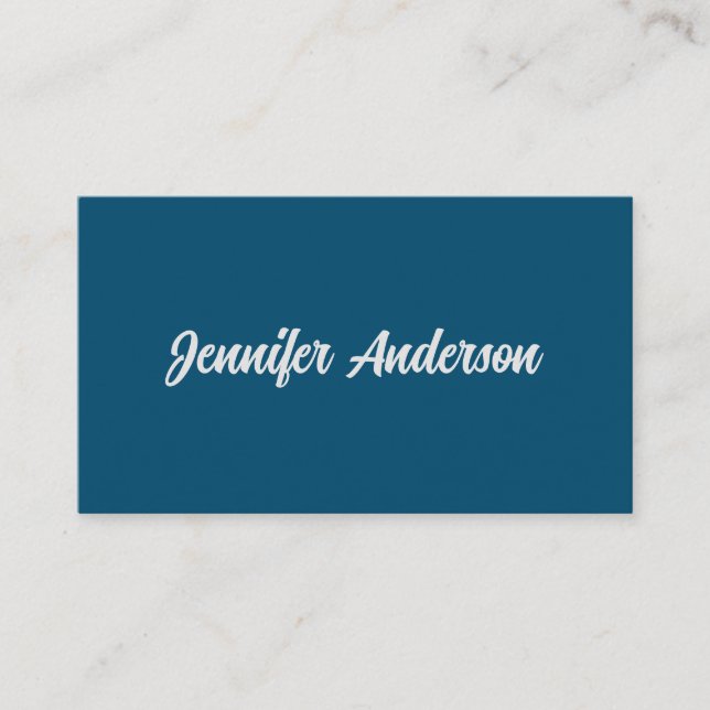 Tarjeta De Recepción Caligrafía de moda Elegante Ocean Blue Personaliza (Anverso)