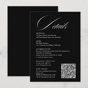 Tarjeta De Recepción Caligrafía de script romántico Detalles del Boda d