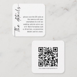 Tarjeta De Recepción Caligrafía de tamaño pequeño Código QR Cualquier B