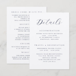 Tarjeta De Recepción Caligrafía elegante de detalles de boda a doble ca