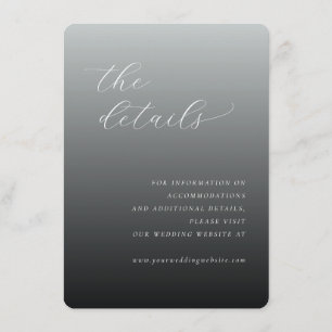 Tarjeta De Recepción Caligrafía Elegante Gradiente Gris