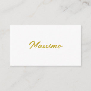 Tarjeta De Recepción Caligrafía Elegante Oro Blanco Llano Nombre Simple