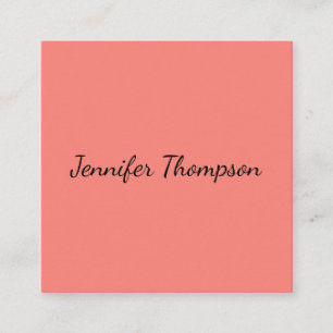 Tarjeta De Recepción Caligrafía Elegante Rosa Coral Simple Nombre Llano