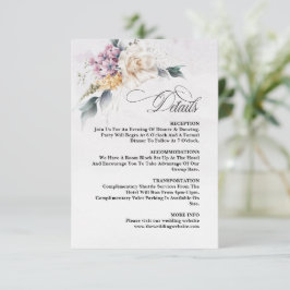 Tarjeta De Recepción Caligrafía floral acuarela Boda moderno