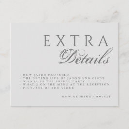 Tarjeta De Recepción Caligrafía Formal Boda Elegante