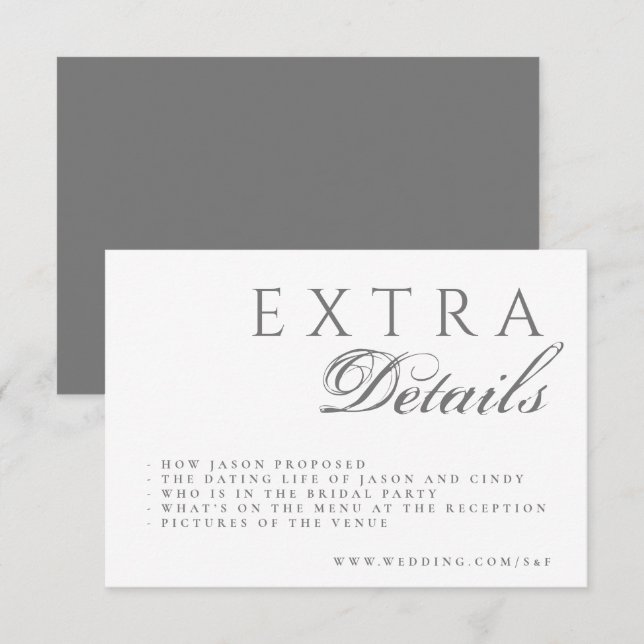 Tarjeta De Recepción Caligrafía Formal Boda Elegante (Anverso / Reverso)