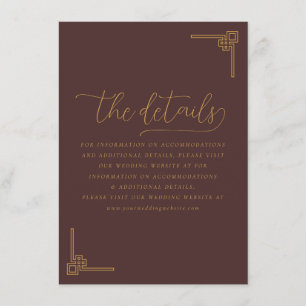 Tarjeta De Recepción Caligrafía Geométrica Granate Elegante