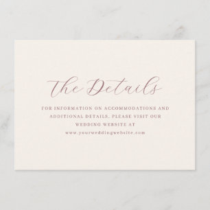 Tarjeta De Recepción Caligrafía minimalista beige elegante