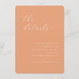 Tarjeta De Recepción Caligrafía minimalista de melocotón elegante