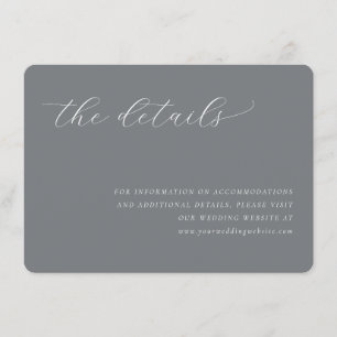 Tarjeta De Recepción Caligrafía minimalista gris sofisticada