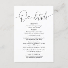 Tarjeta De Recepción Caligrafía moderna, Boda Información detallada E