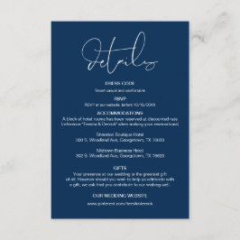 Tarjeta De Recepción Caligrafía moderna, detalles Bodas, información