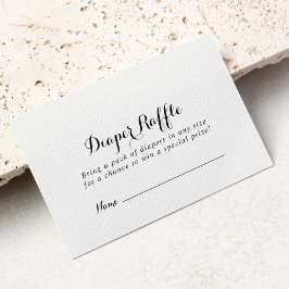 Tarjeta De Recepción Caligrafía moderna Diaper Raffle Ticket