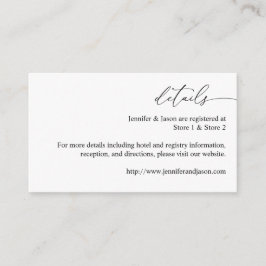 Tarjeta De Recepción Caligrafía moderna en blanco y negro 3 Detalles SM