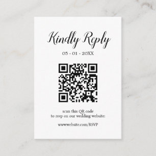 Tarjeta De Recepción Caligrafía moderna para bodas Código QR editable p