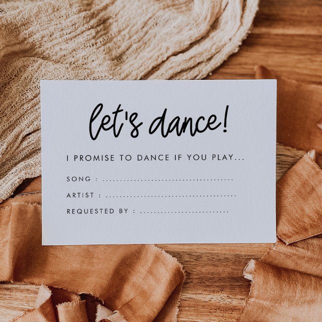 Tarjeta De Recepción Caligrafía moderna Pidamos canciones de baile (Subido por el creador)