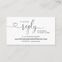 Caligrafía moderna, RSVP en línea en sitio web Bod