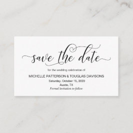 Tarjeta De Recepción Caligrafía negra moderna, Boda salva la fecha