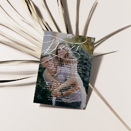 Tarjeta De Recepción Caligrafía romántica Detalles de superposición de 