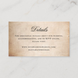 Tarjeta De Recepción Caligrafía simple detalla papel de pergamino rústi