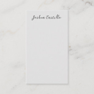 Tarjeta De Recepción Caligrafía Simple Gris Nombre Profesional